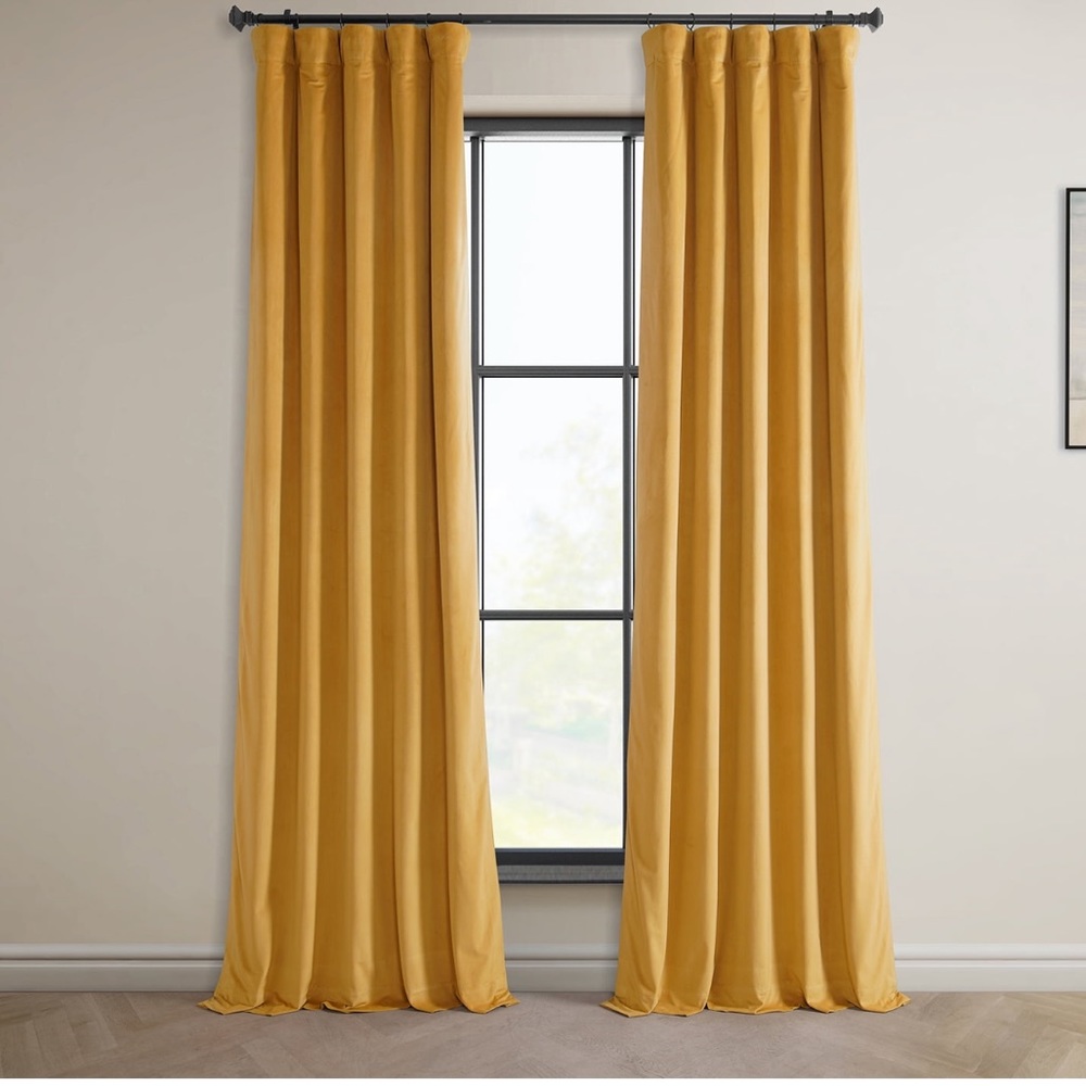 NEW Aztec Gold Heritage Plush Velvet Curtains Aztec Gold,
50W × 84L (2 Panels)